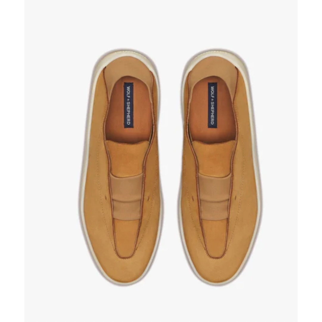 Wolf & Shepherd Mens 7.5 Womens 9 Cruise Ace Slip On Sneakers Tan Leather Nib — image 3 of 8